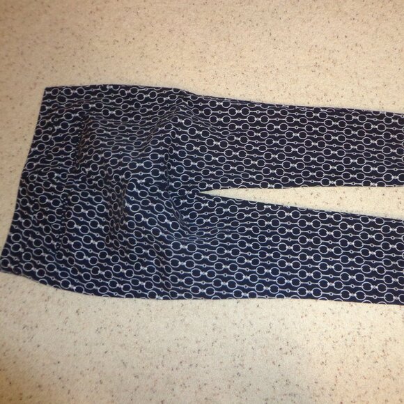 NWOT Ralph Lauren Equestrian Straight Leg Pant 6 Horse Bit Zip Navy/Wht - Picture 4 of 16